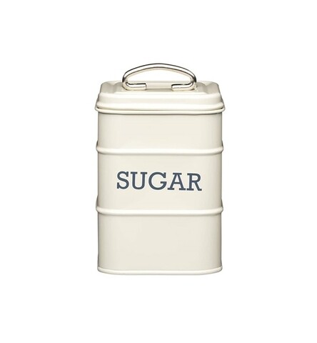 Cukordoboz, Kitchen Craft, 11 x 11 x 17 cm, szegecselt acél, krém