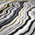 Hall Carpet (80 x 150), HE246, 80x150 cm, Alb / Negru / Gri / Auriu