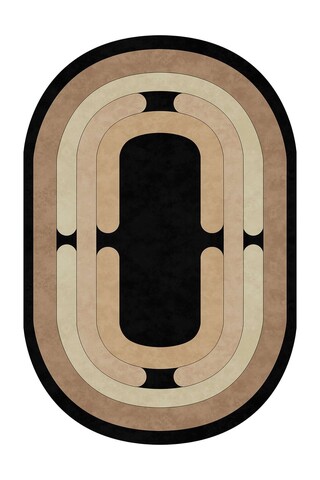 Covor (50 x 80), Sftkece045-Oval, 50x80 cm, Negru