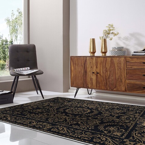 Carpet (80 x 200), Kece-Fr33, 80x200 cm, Negru