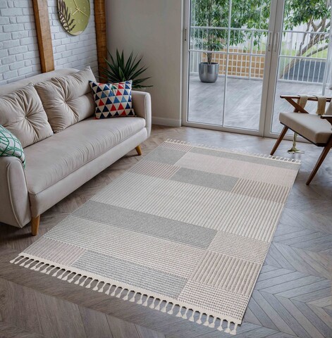 Covor (140 x 200), Korya, 140x200 cm, Bej / Gri