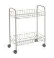 Madrid Konyhai/fürdőszobai Tárolókocsi 2 polccal, Metaltex, 41 x 23 x 51 cm, fém / műanyag huzat LDPE, fehér