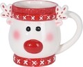 Cana Reindeer, 14.5x9.5x10.5 cm, dolomit, alb/rosu