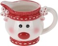 Cana pentru lapte Reindeer, 13.5x9.5x10 cm, dolomit, alb/rosu