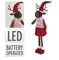 Decoratiune luminoasa Female reindeer standing, 14x13.5x60 cm, plus, rosu/roz