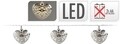Instalatie Heart, 10 LED-uri, 120 + 30 cm, argintiu