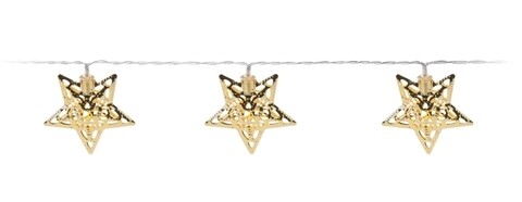 Instalatie Star, 10 LED-uri, 120 + 30 cm, auriu