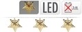 Instalatie Star, 10 LED-uri, 120 + 30 cm, auriu