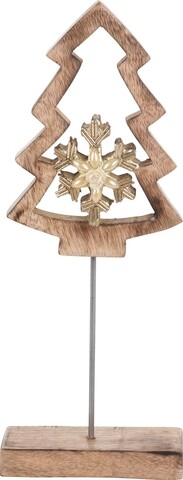 Decoratiune Xmas Tree w snowflake , 13x5x33 cm, lemn de mango
