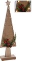 Decoratiune luminoasa Tree w red cherry, 10x5x37 cm, lemn