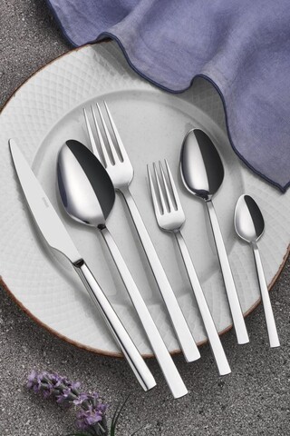 Set tacamuri (36 Pieces), L'essentiel Maison, 207PLM1102, Furculiță de masă: 21 x 2,6 cm (6 bucăți), Crom