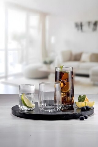 Set de sticlă (18 bucăți), L'essentiel Maison, 896PBH1135, Dimensiune medie a paharului: 315 ml (6 bucăți), Transparent