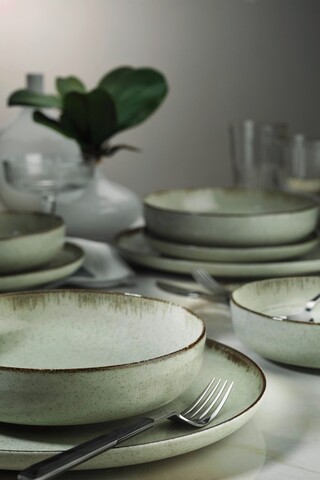 Serviciu de masa (12 piese), L'essentiel Maison, 710KTP9752, Farfurie: 20 cm (4 bucăți), Verde