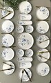 Set de mic dejun (21 Pieces), L'essentiel Maison, 759NRE1126, Farfurie de servire: 20 x 20 cm (12 bucăți), Albastru/Alb