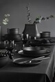 Serviciu de masa (16 Pieces), L'essentiel Maison, 719KTP3344, Farfurie adâncă: 19 x 19 x 5 cm (4 bucăți), Negru mat