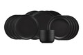 Serviciu de masa (16 Pieces), L'essentiel Maison, 719KTP3344, Farfurie adâncă: 19 x 19 x 5 cm (4 bucăți), Negru mat