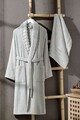 Set halat si prosop de baie, L'essentiel Maison, Carla, Gri deschis