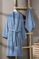 Set halat si prosop de baie, L'essentiel Maison, Carla, Albastru indigo