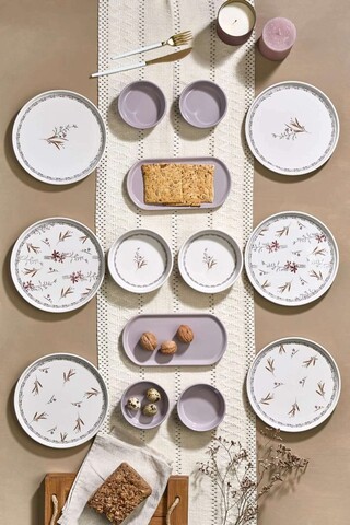 Set de mic dejun (14 Pieces), L'essentiel Maison, 430KSV6131, Platou: 22 x 11 x 3,5 cm (2 bucăți), Multicolor