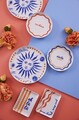 Set de cină (12 piese), L'essentiel Maison, 710KTP3118, Farfurie adâncă: 19 cm (4 bucăți), Albastru rosu