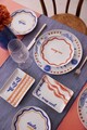 Set de cină (12 piese), L'essentiel Maison, 710KTP3118, Farfurie adâncă: 19 cm (4 bucăți), Albastru rosu