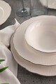 Serviciu de masa (26 piese), L'essentiel Maison, 710KTP3684, Farfurie adâncă: 23 cm (6 bucăți), Alb / Argintiu