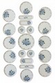 Set de mic dejun (21 Pieces), L'essentiel Maison, 759NRE1124, Farfurie de servire: 20 x 20 cm (12 bucăți), Albastru/Alb