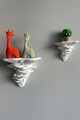 Set de rafturi multifuncționale din plastic (2 bucăți), Mushroom, Alb