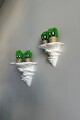 Set de rafturi multifuncționale din plastic (2 bucăți), Mushroom, Alb