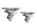 Set de rafturi multifuncționale din plastic (2 bucăți), Mushroom, Alb