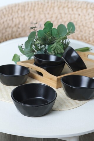 Set boluri pentru aperitive (6 Pieces), L'essentiel Maison, 275KRM2429, Antibacterian, Negru