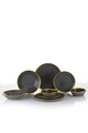 Serviciu de masa (8 Pieces), L'essentiel Maison, 719KTP9735, Farfurie adâncă: 21 cm (2 bucăți), Negru