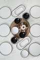 Set de mic dejun (18 piese), L'essentiel Maison, 275KRM1961, Antibacterian, Alb/Negru