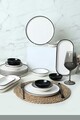 Set de mic dejun (18 piese), L'essentiel Maison, 275KRM1961, Antibacterian, Alb/Negru