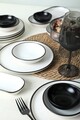 Set de mic dejun (18 piese), L'essentiel Maison, 275KRM1961, Antibacterian, Alb/Negru