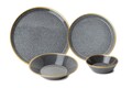 Serviciu de masa (16 Pieces), L'essentiel Maison, 719KTP9738, Farfurie: 20 x 20 x 3 cm (4 bucăți), Negru