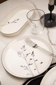 Set de cină (27 piese), L'essentiel Maison, 710KTP9745, Farfurie: 21 x 21 cm (6 bucăți), Alb/Negru