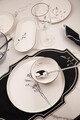 Set de cină (27 piese), L'essentiel Maison, 710KTP9745, Farfurie: 21 x 21 cm (6 bucăți), Alb/Negru