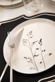 Set de cină (27 piese), L'essentiel Maison, 710KTP9745, Farfurie: 21 x 21 cm (6 bucăți), Alb/Negru