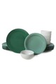 Serviciu de masa (18 Pieces), L'essentiel Maison, 275KRM1970, Antibacterian, Verde/Alb