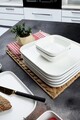 Set de mic dejun (14 Pieces), L'essentiel Maison, 335RTN1185, Farfurie mare: 13 x 25 x 2 cm (2 bucăți), Alb