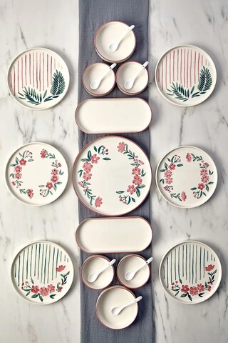 Set de mic dejun (15 Pieces), L'essentiel Maison, 430KSV1387, Farfurie: 19,5 cm (6 bucăți), Multicolor