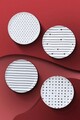 Set platouri servire desert (4 Pieces), L'essentiel Maison, 710KTP3628, Alb/Negru