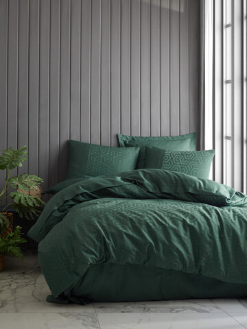 Lenjerie de pat dubla, L'essentiel Maison, Hexa, Verde