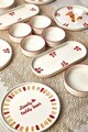 Set de mic dejun (14 Pieces), L'essentiel Maison, 430KSV6207, Platou: 25 x 11 x 3,5 cm (2 bucăți), Maro/Alb