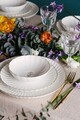 Serviciu de masa (27 Pieces), L'essentiel Maison, 710KTP9748, Farfurie: 21 x 21 cm (6 bucăți), Alb / Auriu / Verde / Mov