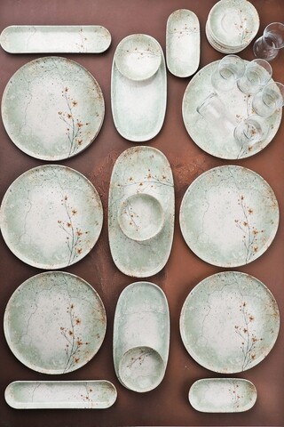 Set de mic dejun (29 Pieces), L'essentiel Maison, 335RTN1210, Oval de măslin: (2 bucăți), Multicolor