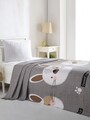 Cuvertura pique Single, L'essentiel Maison, Tavşancık, Grey / Brown / Beige / Black / Pink