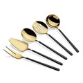 Set ustensile pentru gatit (5 Pieces), L'essentiel Maison, 645DRM1113, Polonic pentru sos: 20,5 cm (1 bucată), Aur/Negru