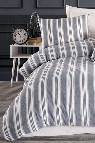 Lenjerie de pat pentru o persoana, L'essentiel Maison, Soft Line, Antracit